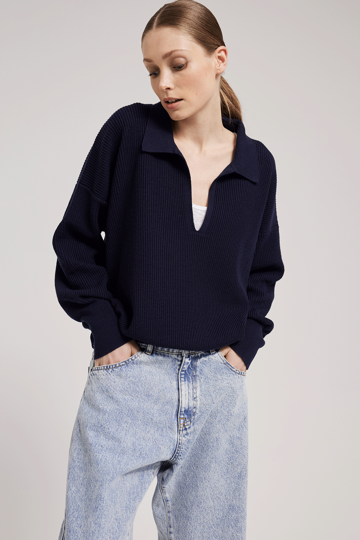 Kragenpullover ISABELLE navy