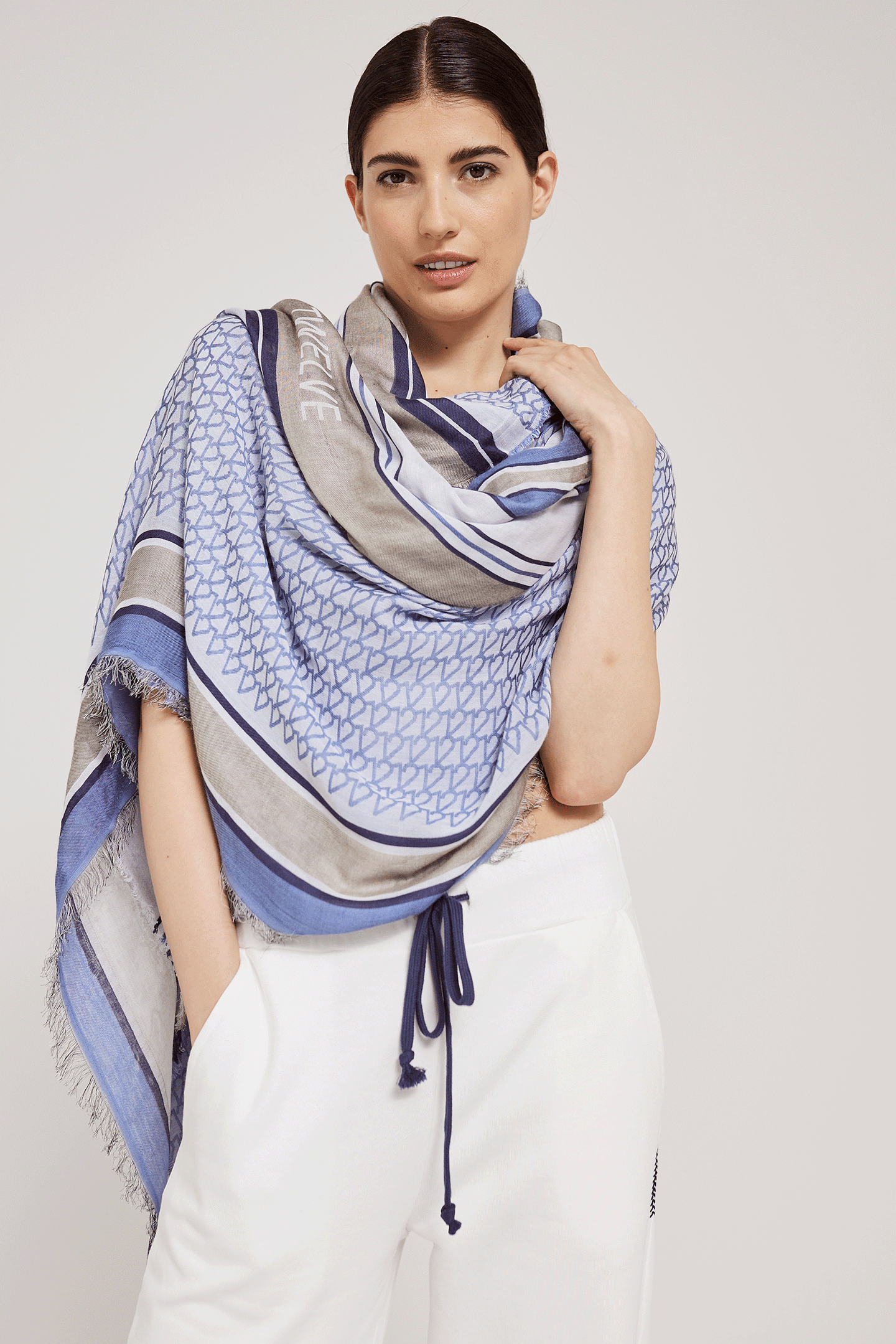 Maxi Stole LILOU Ancient Blue
