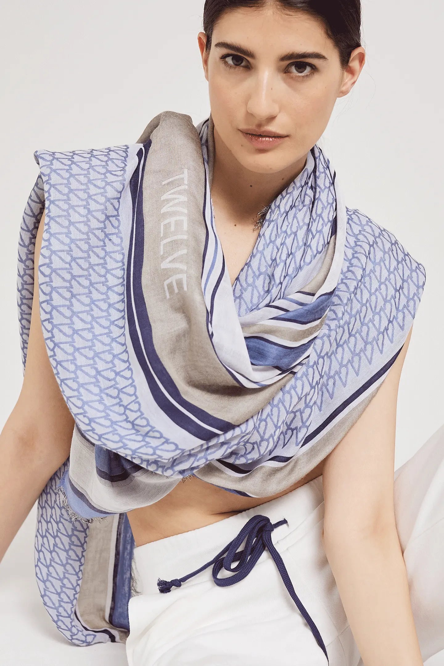 Maxi Stole LILOU Ancient Blue