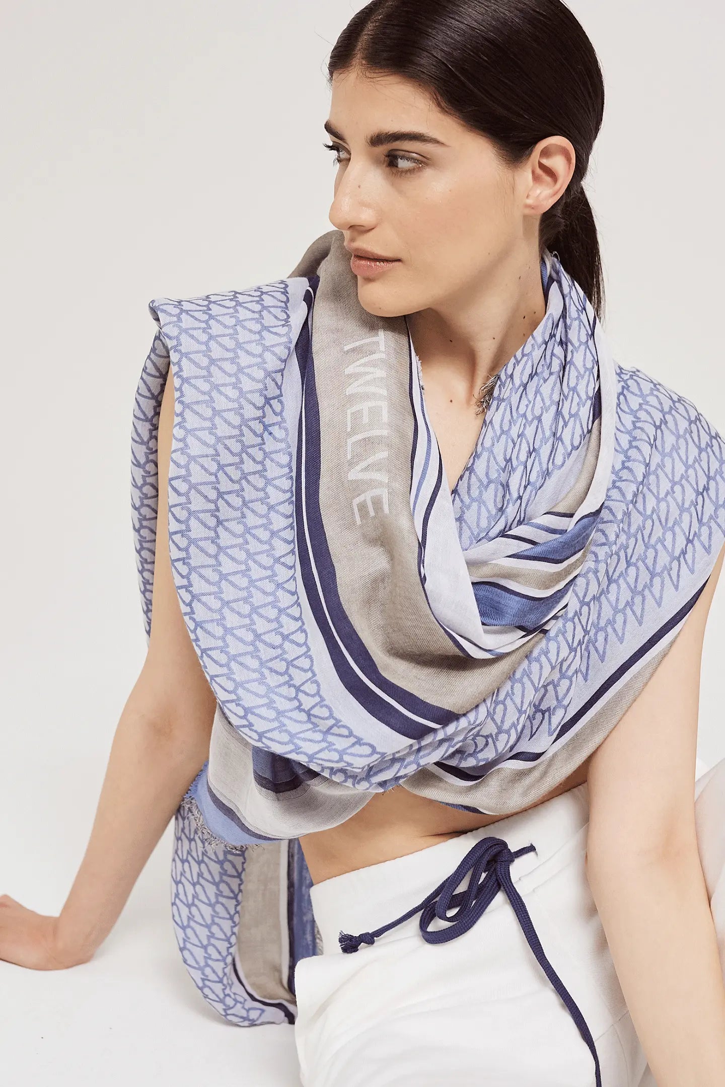 Maxi Stole LILOU Ancient Blue