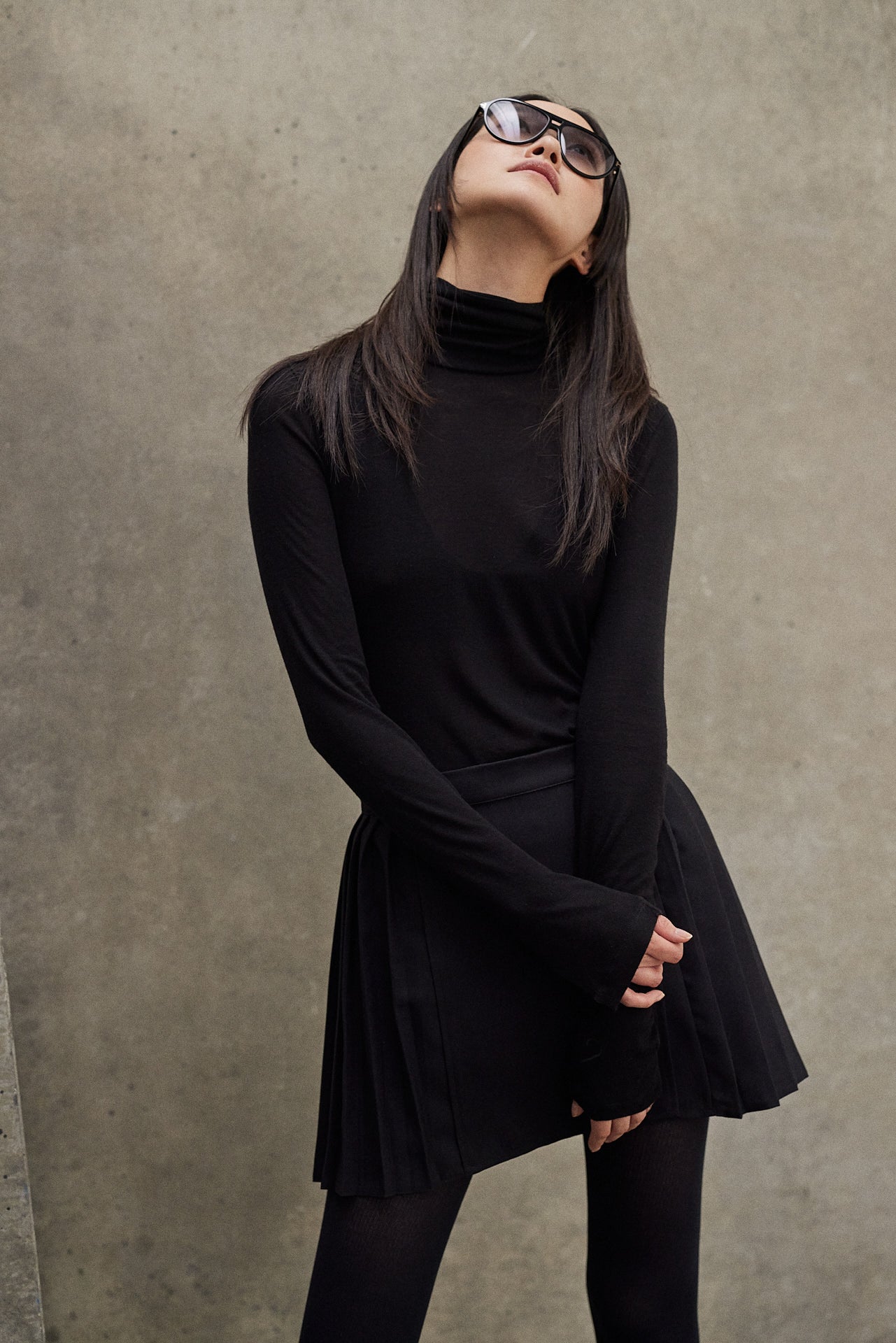 Pleated skirt BIANCA black