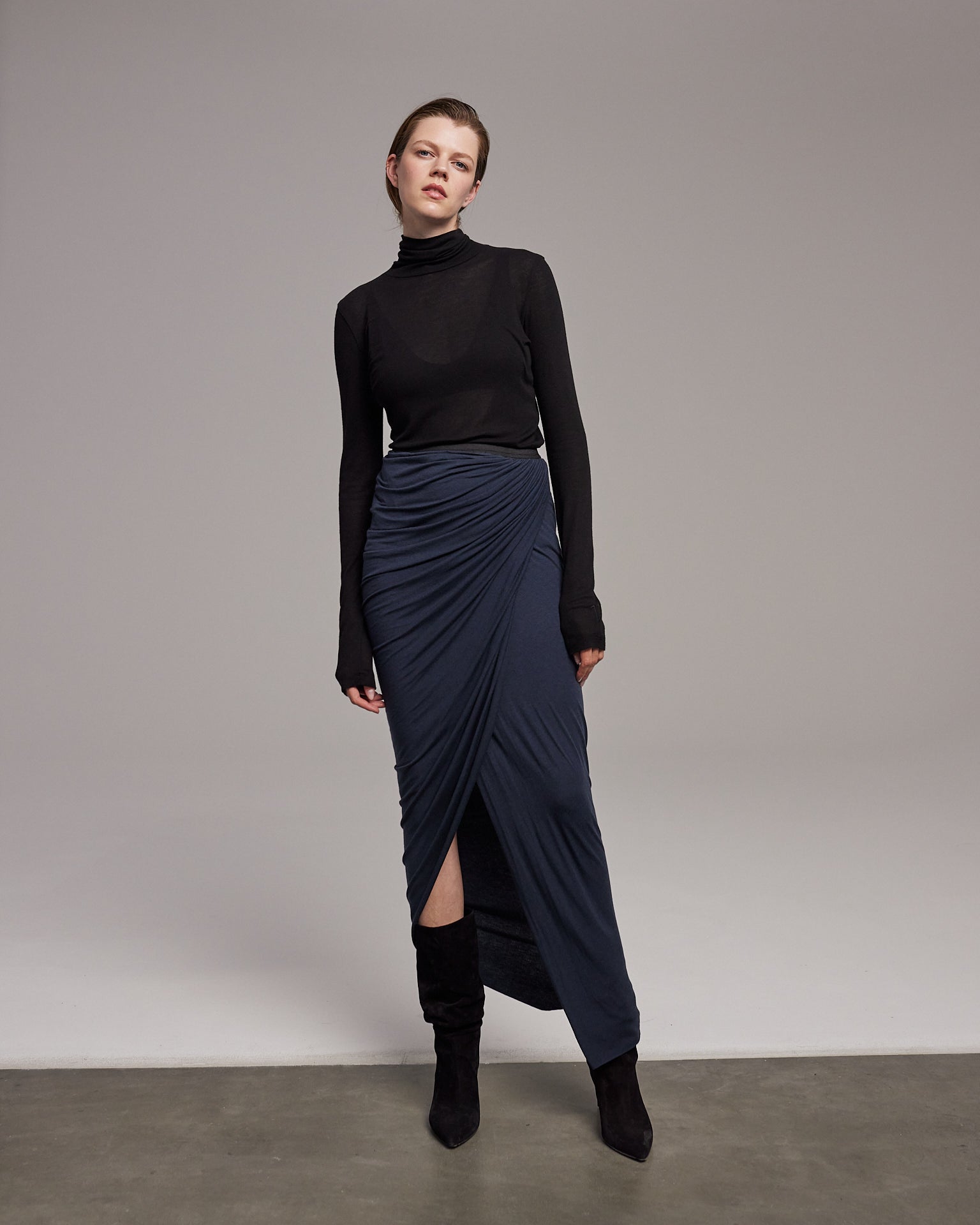 Long wrap skirt RAMONA blue