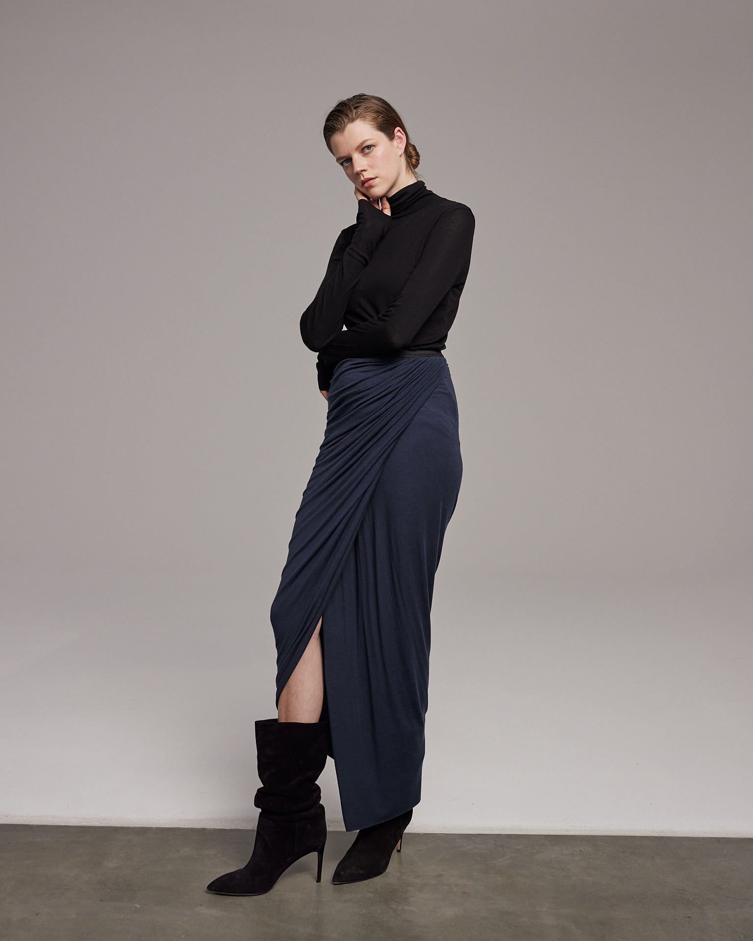 Long wrap skirt RAMONA blue