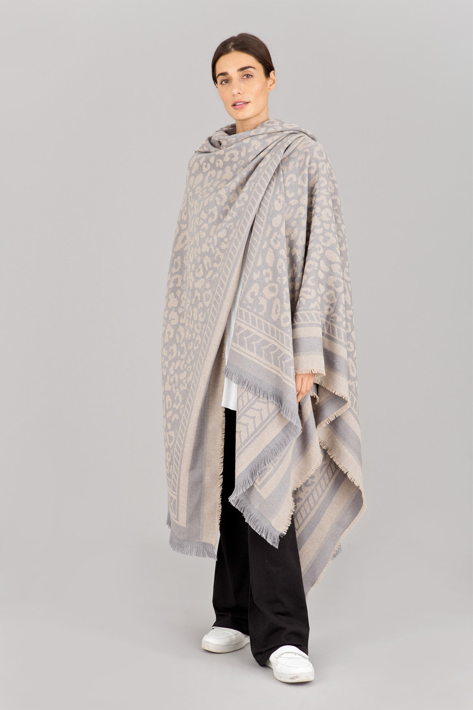 Animal Print Poncho YASMIN