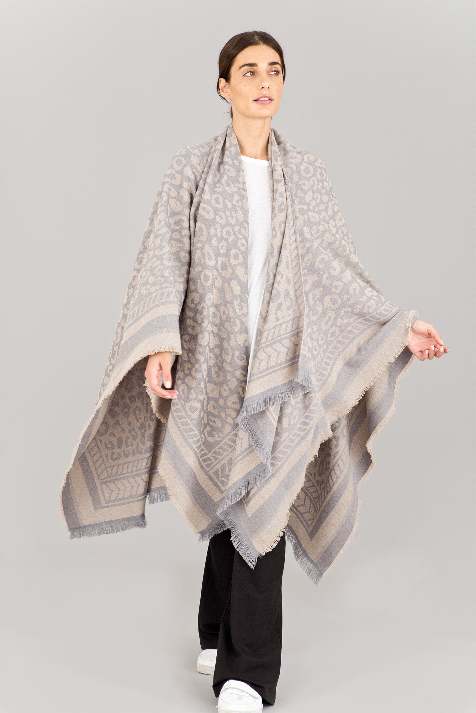 Animal Print Poncho YASMIN