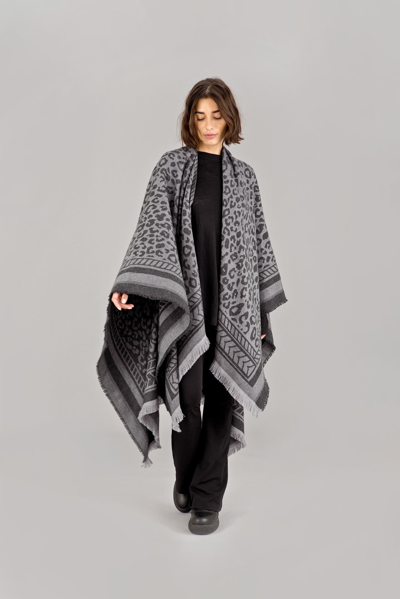Animal Print Poncho YASMIN
