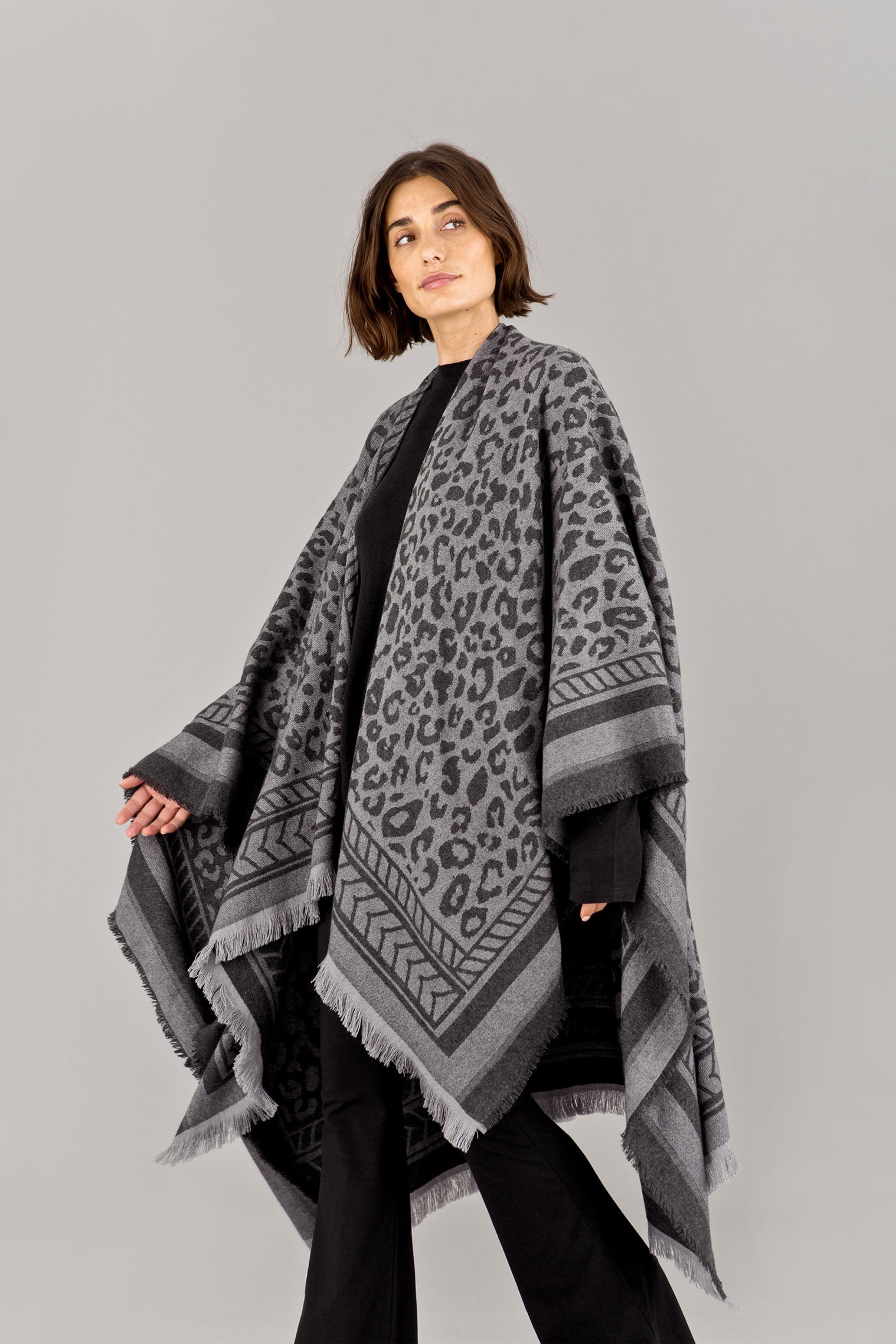 Animal Print Poncho YASMIN