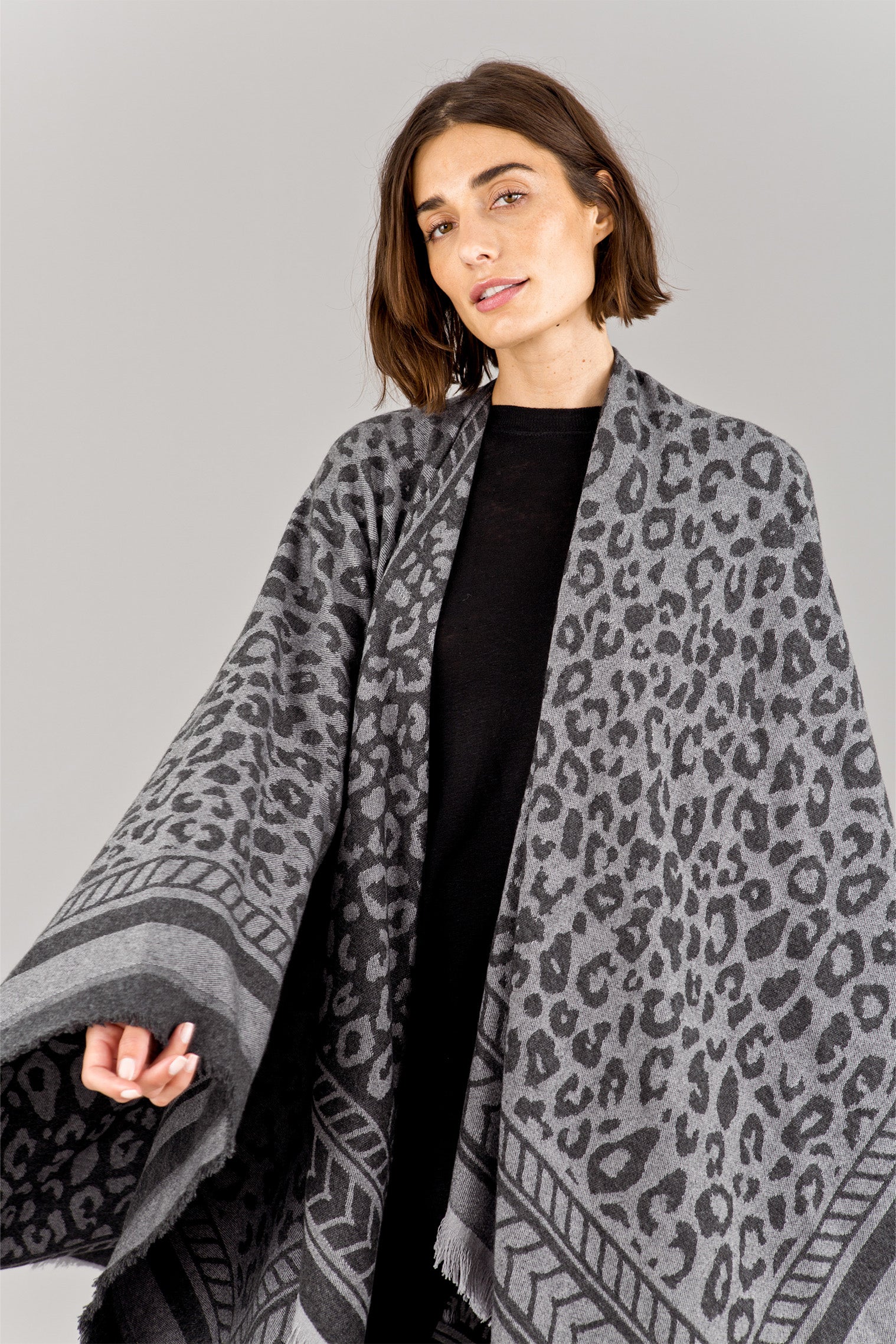 Animal Print Poncho YASMIN