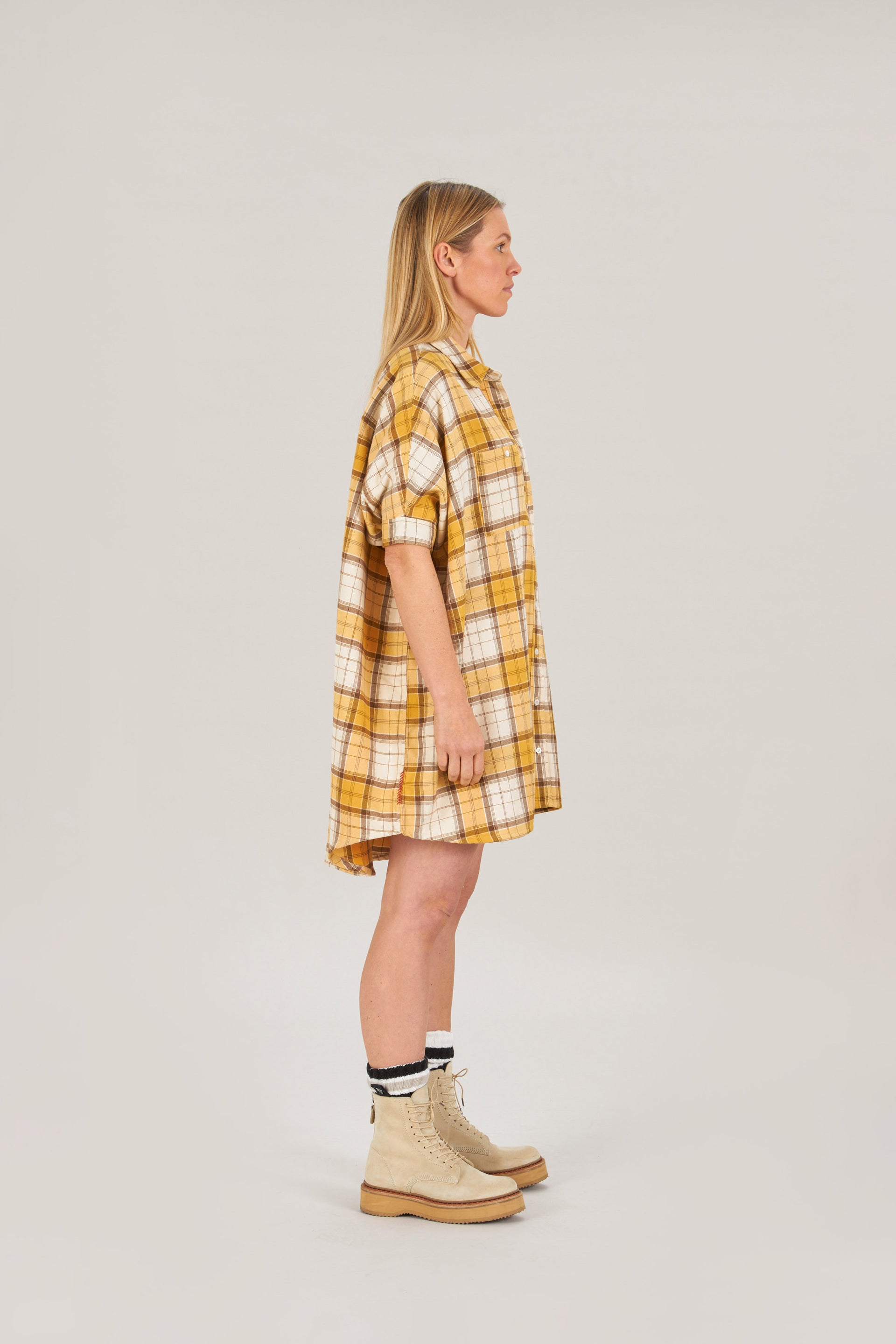 oversized Karohemd senfgelb JENNIFER
