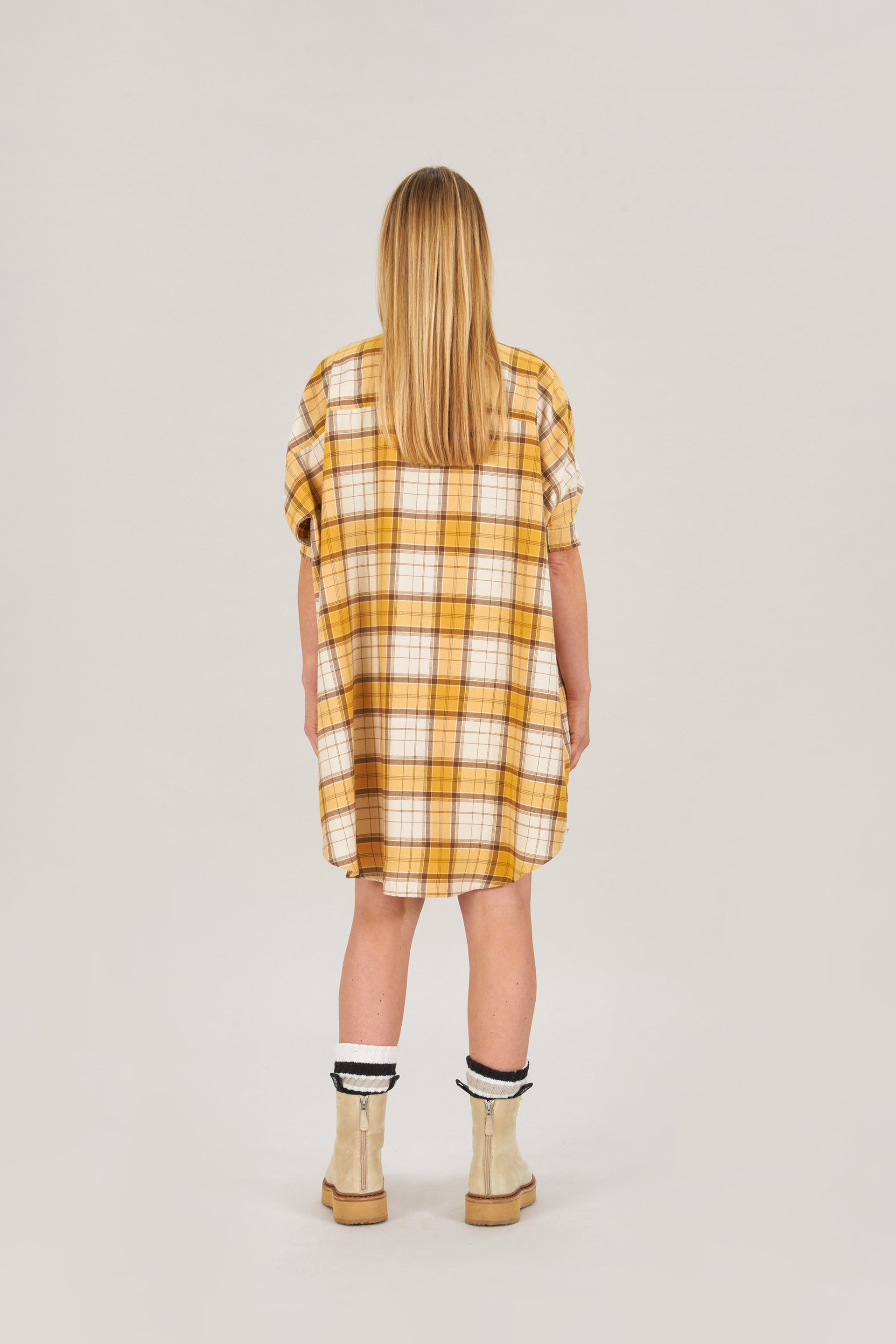 oversized Karohemd senfgelb JENNIFER