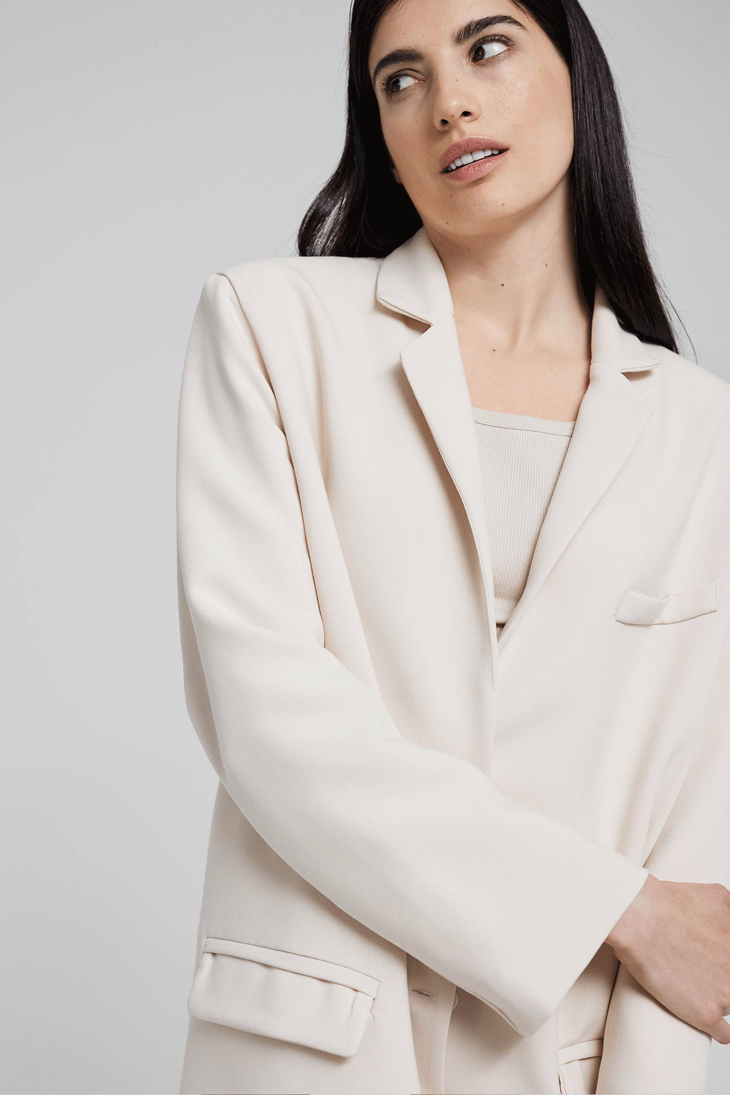 Oversized blazer JOSEPHINE cream white