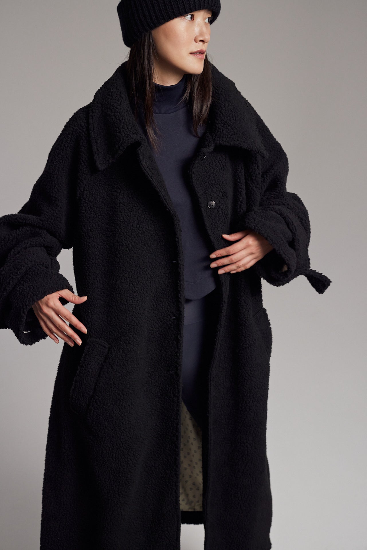 Teddy coat PHILIPPA black I TWELVE by Britta Becker