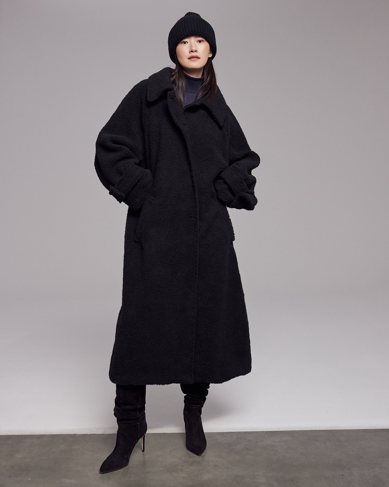 Black teddy hotsell coat hood