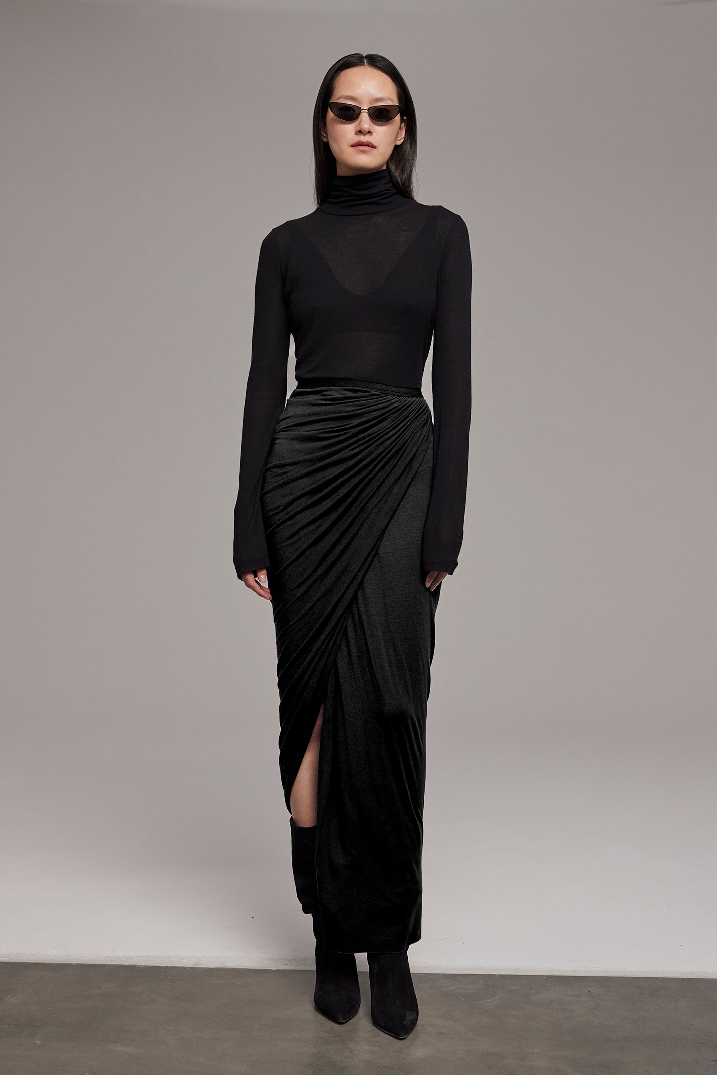 Long wrap skirt RAMONA black