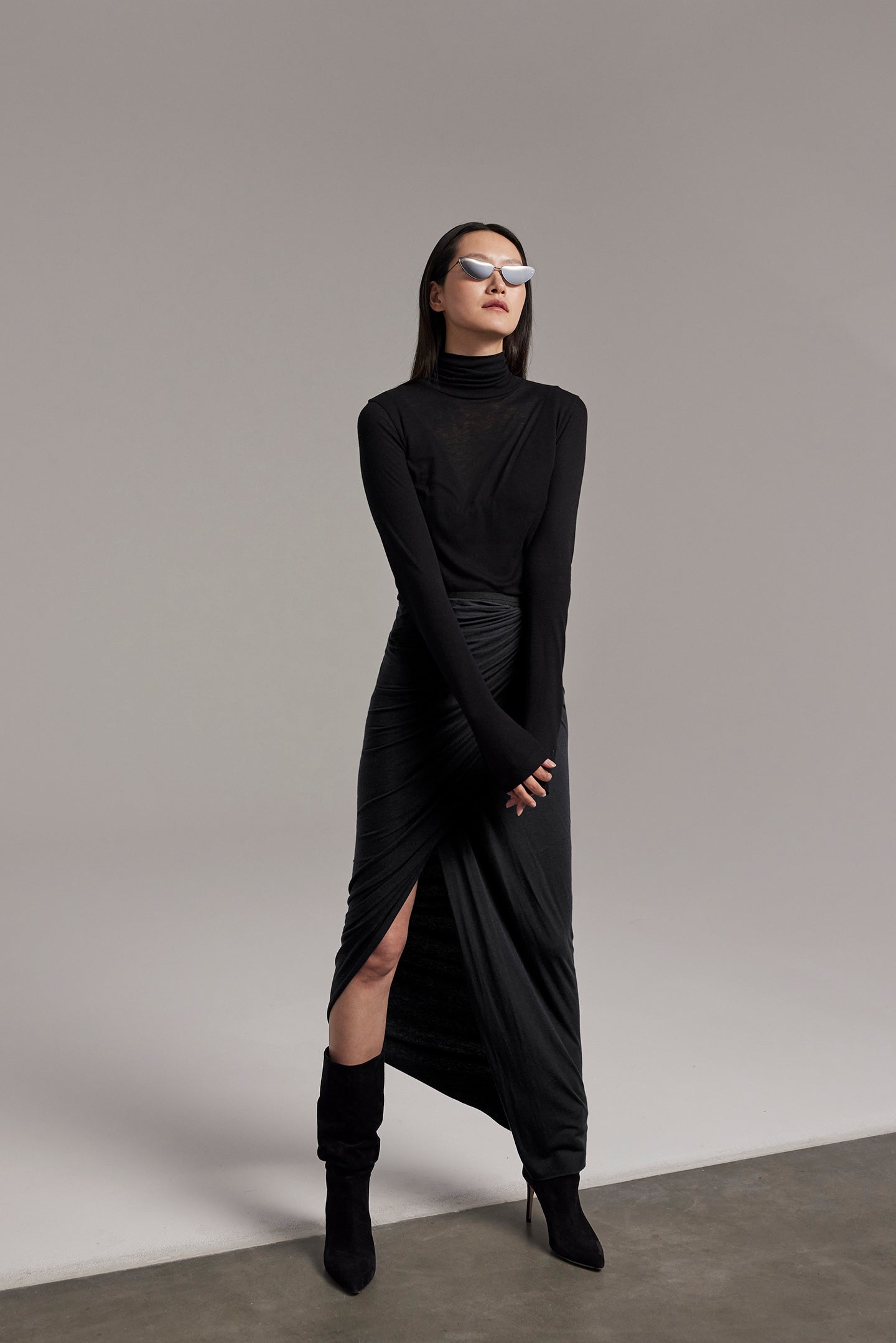 Long wrap skirt RAMONA black