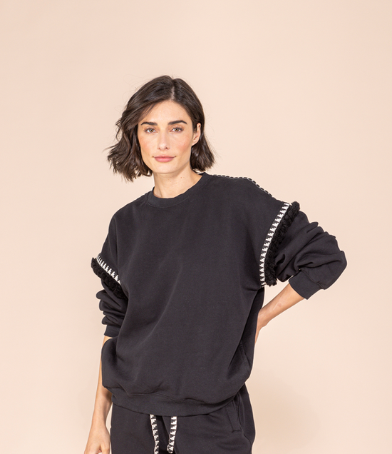Round neck sweater with embroidery LIAN